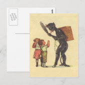 Carte Postale Suppliant Krampus (Devant / Derrière)