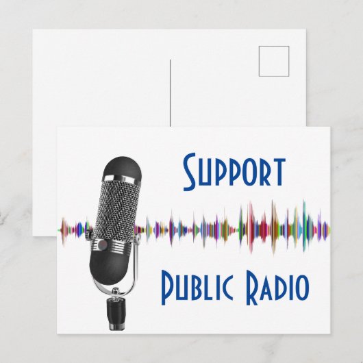 Carte Postale Support de la radio publique (Matte) (Devant / Derrière)