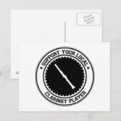 Carte Postale Support de votre lecteur Clarinet local (Devant / Derrière)