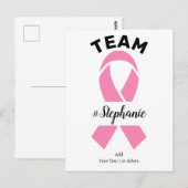 Carte Postale Support Équipe De Sensibilisation Au Cancer Du Sei (Devant / Derrière)