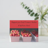 Carte postale - Support Farmers Market - Fraises (Debout devant)
