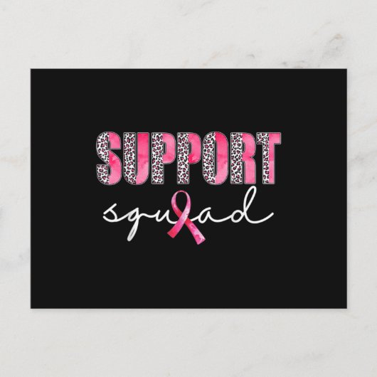 Carte Postale Support Squad Leopard Pink Warrior Breast Cancer A (Devant)