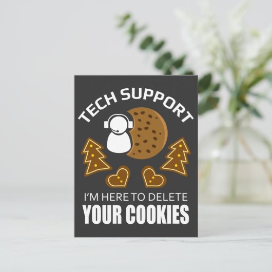 Carte Postale Support technique Cookie Supprimer Computer Scient (Debout devant)