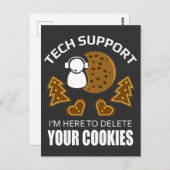 Carte Postale Support technique Cookie Supprimer Computer Scient (Devant / Derrière)