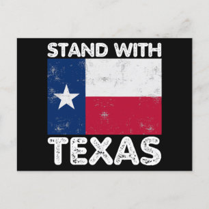 Carte Postale Support Texas I Stand With Texas Texan Flag