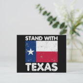 Carte Postale Support Texas I Stand With Texas Texan Flag (Debout devant)