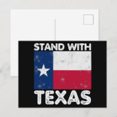 Carte Postale Support Texas I Stand With Texas Texan Flag (Devant / Derrière)