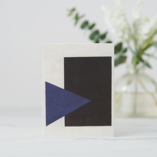 Carte Postale Suprématisme avec Triangle bleu et Carré noir (Debout devant)