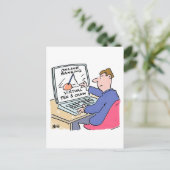 Carte Postale Sur Computer Online Banking Drôle Cartoon (Debout devant)