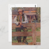 Carte Postale Sur la barrière (Devant / Derrière)