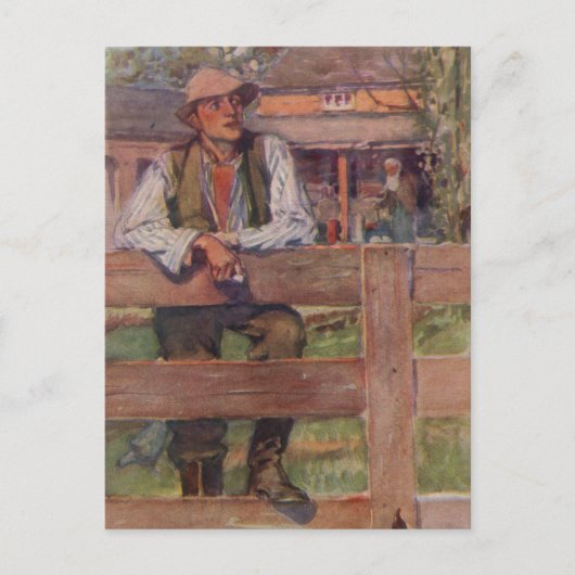 Carte Postale Sur la barrière (Devant)