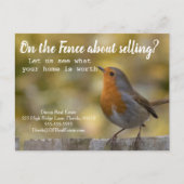 Carte Postale Sur la clôture Immobilier Robin Postcard (Devant)