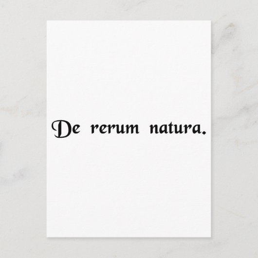 Carte Postale Sur la nature des choses. (Devant)