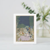 Carte Postale Sur la pelouse, illustration pour 'Fetes Galantes' (Debout devant)