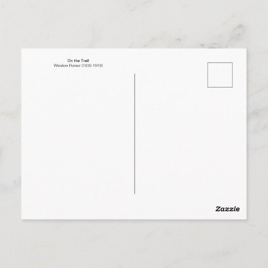 Carte Postale Sur la piste Chasse Chien Winslow Homer (Dos)