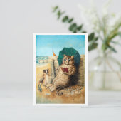 Carte Postale Sur La Plage, Louis Wain (Debout devant)