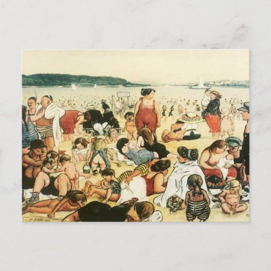 Carte Postale Sur la plage - motif Vintage - Zille (Devant)