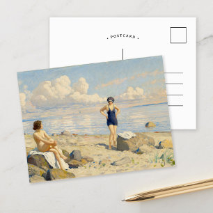 Carte Postale Sur la plage   Paul Fischer