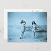 Carte Postale Sur La Plage vintage 1902 (Devant / Derrière)