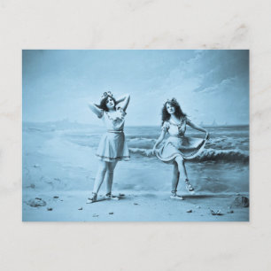 Carte Postale Sur La Plage vintage 1902