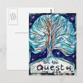 Carte Postale Sur la quête de ma vie - Arbre - Étoiles (Devant / Derrière)