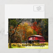 Carte Postale Sur La Route Dans Le Mississippi - Vieille Grange (Devant / Derrière)