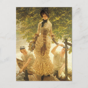 Carte Postale Sur la Tamise par James Tissot, réalisme Vintage