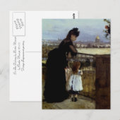 Carte Postale Sur le balcon par Berthe Morisot (Devant / Derrière)