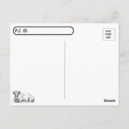 Carte Postale Sur le Ranch - - Vaches - Noir et Blanc (Dos)