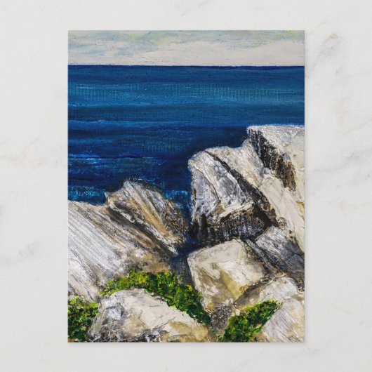 Carte postale - Sur les rochers (Devant)