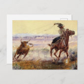 Carte Postale "Sur l'étang" de Charles M Russell (Devant / Derrière)