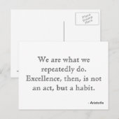 Carte postale sur l'excellence (Devant / Derrière)