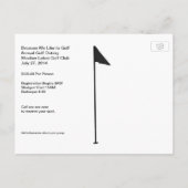 Carte Postale Sur Tee Golf Custom Text Invitation (Dos)