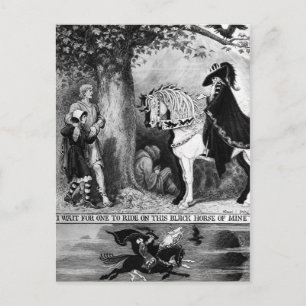 Carte Postale Sur un cheval pâle