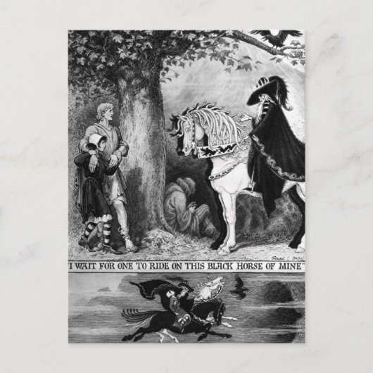 Carte Postale Sur un cheval pâle (Devant)