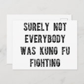 Carte Postale Sûrement pas tout le monde faisait du kung fu (Devant / Derrière)