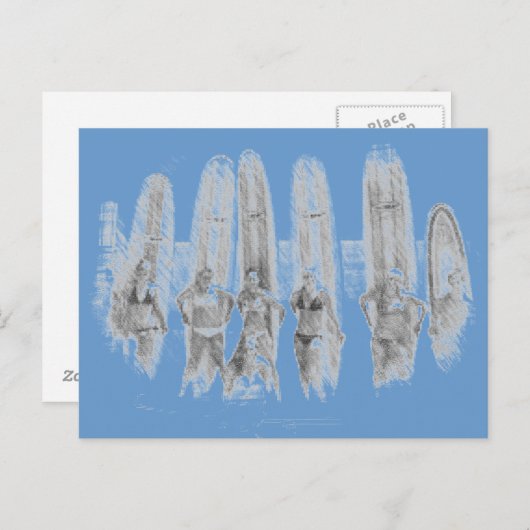 Carte postale surf (Devant / Derrière)