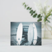 Carte Postale Surf 3 planches de surf quiver bleu surf surf surf (Debout devant)