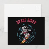Carte Postale Surf Astronaut Spatial Surfer (Devant / Derrière)