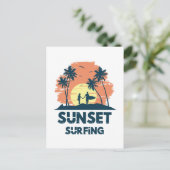 Carte Postale Surf au coucher du soleil (Debout devant)