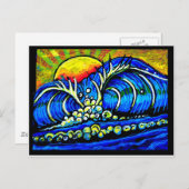 Carte Postale surf au coucher du soleil (Devant / Derrière)