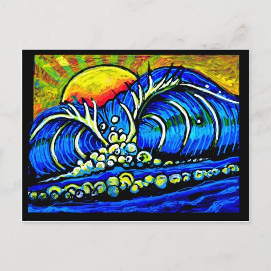 Carte Postale surf au coucher du soleil (Devant)