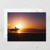 Carte Postale Surf au coucher du soleil (Devant / Derrière)