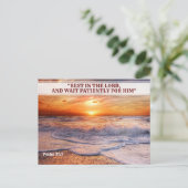Carte Postale Surf au coucher du soleil avec message biblique Ca (Debout devant)