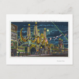 Carte Postale Surf Avenue Vue sur Luna Park Entrée à