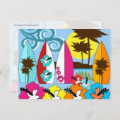 Carte Postale Surf Boutique Surf Ocean Beach Surfboards Palm Tre (Devant / Derrière)