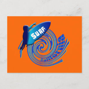 Carte Postale Surf Californie Surfeurs de surf de Californie cad