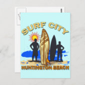 CARTE POSTALE SURF CITY HUNTINGTON BEACH (Devant / Derrière)