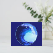 Carte Postale surf cool bleu vague (Debout devant)
