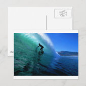 Carte Postale Surf dans le tube vert paradis Afrique du Sud (Devant / Derrière)